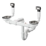 Vidage manuel pour �vier 2 bacs hansgrohe d15 - 10 inox