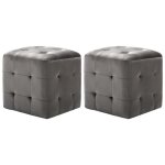 Vidaxl 2 pcs tables de chevet gris 30x30x30 cm tissu velours