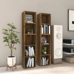 Vidaxl armoires à cd 2 pcs chêne fumé 21x16x935 cm bois dingénierie 815318 Vidaxl armoires à cd 2 pcs chêne fumé 21x16x935 cm bois dingénierie 815318