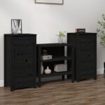 Vidaxl 2x buffets armoires latrales organisateurs de maison meubles de rangement salon intrieur noir ...