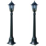 Vidaxl 2x lampes de jardin luminaire dalle eclairage de patio lanterne de jardin lampe sur pied de terrasse ...