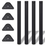 Vidaxl 4 pieds de table réglables en hauteur 710 mm noir Vidaxl 4 pieds de table réglables en hauteur 710 mm noir