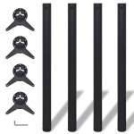 Vidaxl 4 pieds de table réglables en hauteur 870 mm noir Vidaxl 4 pieds de table réglables en hauteur 870 mm noir