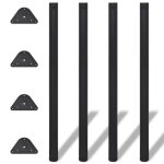 Vidaxl 4 pieds de table rglables en hauteur noir 1100 mm