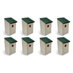 Vidaxl 8 pcs nichoirs bois 12x12x22 cm