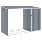 Vidaxl abri  bois de jardin gris 245x98x159 cm acier galvanis 46294