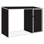 Vidaxl abri  bois de jardin marron 245x98x159 cm acier galvanis
