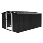 Vidaxl abri de jardin 257x392x181 cm mtal anthracite 143346