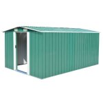 Vidaxl abri de jardin 257x392x181 cm mtal vert 143344