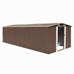 Vidaxl abri de jardin 257x580x181 cm mtal marron 143355