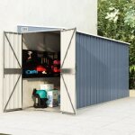 Vidaxl abri de jardin mural gris 118 x 382 x 178 cm acier galvanis