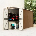 Vidaxl abri de jardin mural marron 118 x 288 x 178 cm acier galvanis