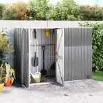Vidaxl abri � outils de jardin gris 225x89x161 cm acier galvanis� 316214