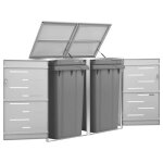 Vidaxl abri pour poubelle 69x775x115 cm inox acier inoxydable orange