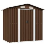 Vidaxl abri de stockage pour jardin marron 204x132x186 cm acier