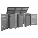 Vidaxl abri pour trois poubelles 207x775x115 cm inox 52. 15 kg