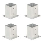 Vidaxl ancres de poteau 4 pcs mtal galvanis 101 mm