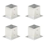 Vidaxl ancres de poteau 4 pcs m�tal galvanis� 121 mm