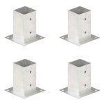 Vidaxl ancres de poteau 4 pcs métal galvanisé 81 mm Vidaxl ancres de poteau 4 pcs métal galvanisé 81 mm