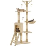 Vidaxl arbre  chat avec griffoirs en sisal 138 cm beige