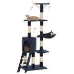Vidaxl arbre � chat avec griffoirs en sisal 138 cm bleu fonc�