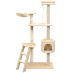 Arbre  chat - vidaxl - 150 cm - beige - griffoirs en sisal - intrieur