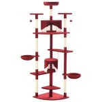 Vidaxl arbre à chat avec griffoirs en sisal 203 cm rouge et blanc Vidaxl arbre à chat avec griffoirs en sisal 203 cm rouge et blanc