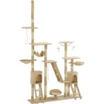 Vidaxl arbre � chat avec griffoirs en sisal 230 - 250 cm beige