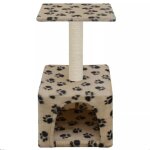 Vidaxl arbre � chat avec griffoirs en sisal 55 cm beige motif de pattes