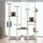 Vidaxl arbre  chat avec griffoirs en sisal gris clair 174 cm 171534