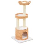 Vidaxl arbre � chat avec griffoir en sisal naturel bois de saule
