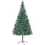 Vidaxl arbre de nol artificiel avec pommes de pin 210 cm