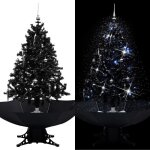 Vidaxl arbre de no�l neigeux avec base de parapluie d�coration de no�l sapin artificiel salon salle de ...