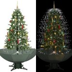 Vidaxl arbre de no�l neigeux avec base de parapluie sapin de no�l artificiel arbre d�coration de no�l ...