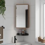 Vidaxl armoire de bain � miroir dangle ch�ne 30x24x60 cm 357980