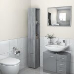 Armoire de bain - vidaxl - sonoma gris - 25x265x170 cm - bois dingnierie - a suspendre