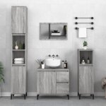 Vidaxl armoire de bain sonoma gris 30x30x190 cm bois dingnierie 819802