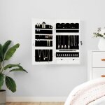 Vidaxl armoire  bijoux avec miroir murale blanc 375x10x67 cm 353220