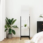 Vidaxl armoire  bijoux avec miroir sur pied noir 42x38x152 cm armoire  bijoux rangement pour bijoux ...