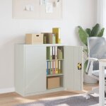 Vidaxl armoire de bureau avec 2 portes gris 90 cm acier