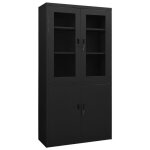 Vidaxl armoire de bureau noir 90x40x180 cm acier