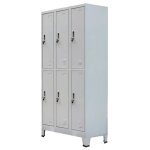 Vidaxl armoire  casiers avec 6 compartiments acier 90x45x180 cm gris