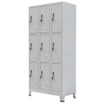 Vidaxl armoire � casiers avec 9 compartiments acier 90x45x180 cm gris