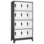 Vidaxl armoire  casiers anthracite et blanc 90x45x180 cm acier 339816