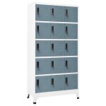 Vidaxl armoire � casiers gris clair et gris fonc� 90x40x180 cm acier 339827