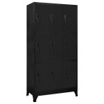 Vidaxl armoire � casiers noir 90x45x180 cm acier 339806