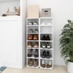 Vidaxl armoires  chaussures 2 pcs blanc 275x27x102cm bois ingnierie 808486