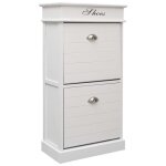 Vidaxl armoire  chaussures blanc 50 x 28 x 98 cm bois de paulownia
