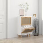 Vidaxl armoire � chaussures organisateur de chaussures meuble de rangement entr�e couloir salon blanc ...
