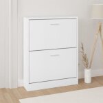 Vidaxl armoire � chaussures blanc 59x17x81 cm bois ding�nierie 342534